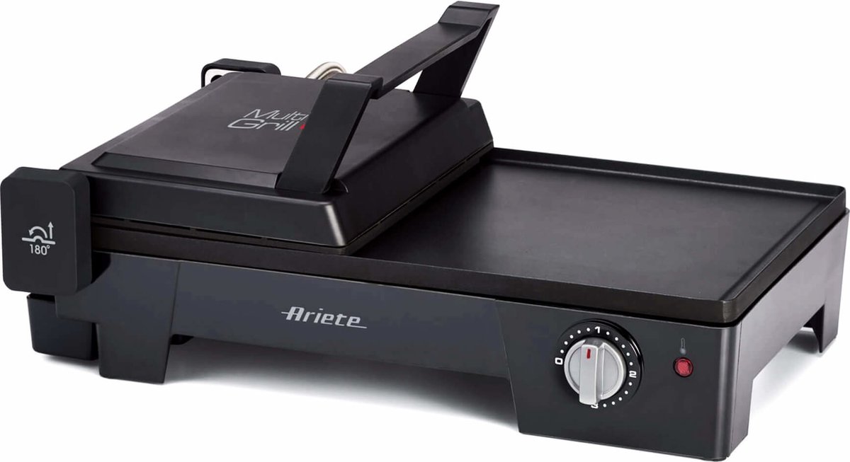 Ariete 1916/10 multigrill 3-in-1 tafelgrill met gladde en geribbelde plaat - contactgrill - barbecue - 2400 watt afbeelding