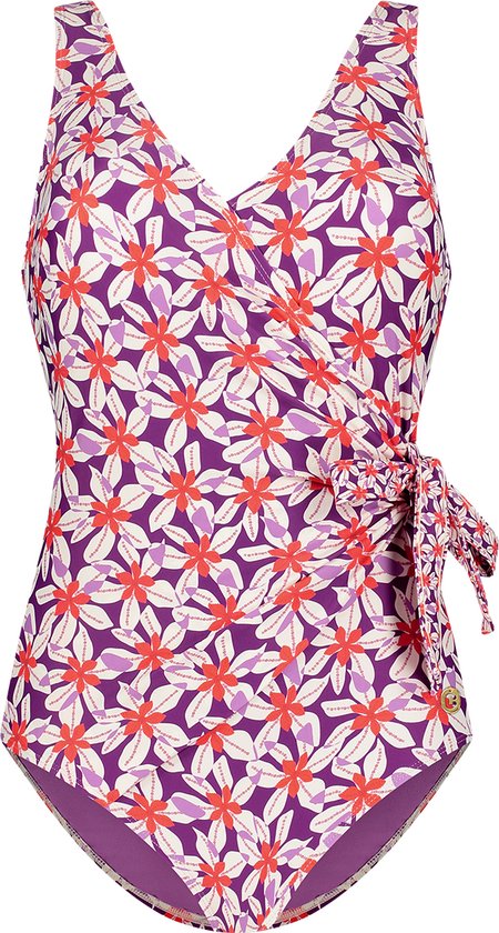 Ten Cate - V-Neck Badpak Summer Flowers - maat 44 - Meerkleurig