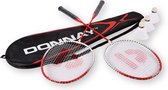 Badmintonset - Rood - Aluminium/BIO PLASTIC - 2 Sets - Inclusief Draagtas – 4x Badminton Rackets & 6x Shuttles