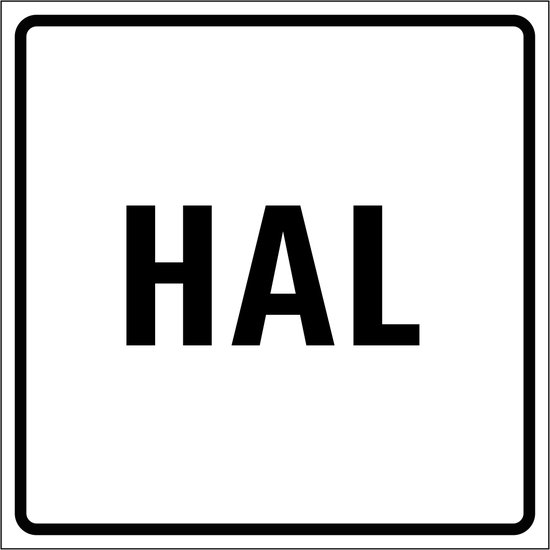 Hal Sticker Hal sticker, wit zwart 100 x 100 mm | bol