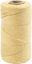 Macramé koord - lichtgeel - L: 198 m - d 2 mm - 330 gr - Incl. Gift