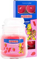 Haribo kaarsen aardbei set 2 - 1x klein 1x theelicht