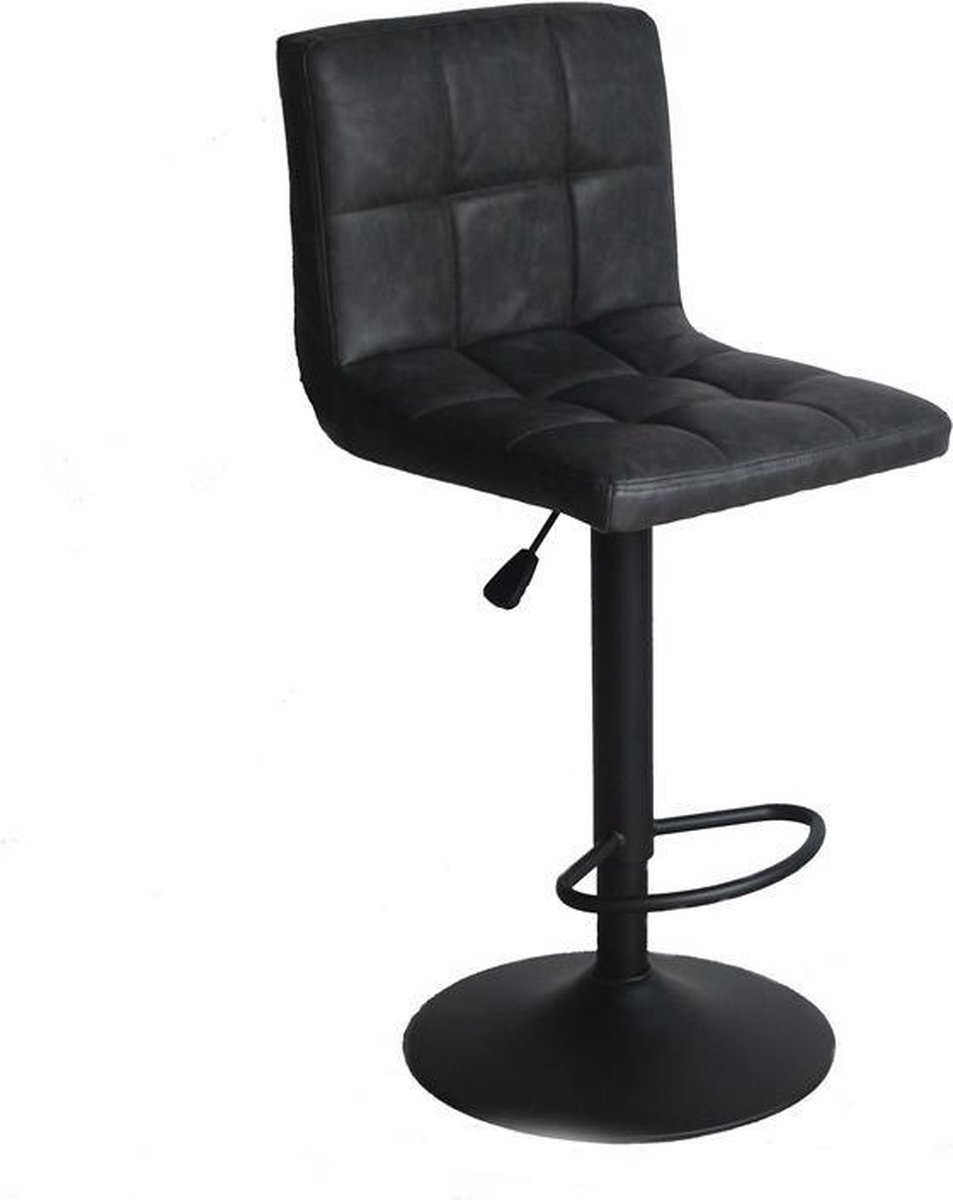 Nancy vintage barkruk antraciet kunstleder / kookeiland