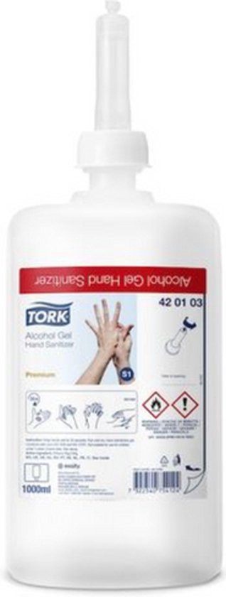 Tork Alcohol Gel voor Handdesinfectie 420103- 2 x 6 x 1 liter voordeelverpakking