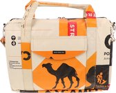Grand sac pour ordinateur portable / de travail de 15,6 pouces à partir de sacs de ciment recyclés - Kiri camel