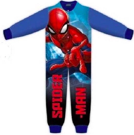 Spiderman onesie - coral fleece - Spider-Man huispak pyjama - maat 110