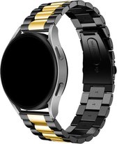 Luxe RVS metalen schakelband - 22mm - Zwart/goud - Smartwatchband geschikt voor Samsung Galaxy Watch 46mm / 3 (45mm) / Gear s3 - Polar Vantage M2 / Grit X - Huawei Watch GT 3 (pro) / 2 - Amazfit GTR