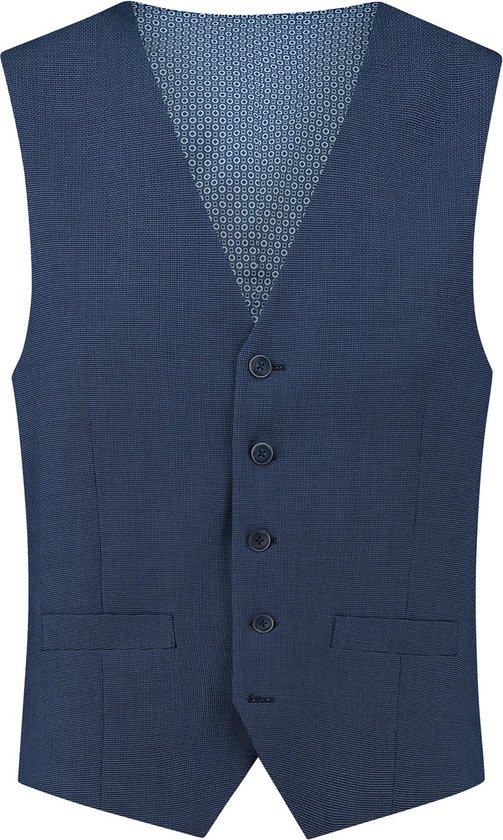 Gents - Gilet structuur royalblue - Maat 46