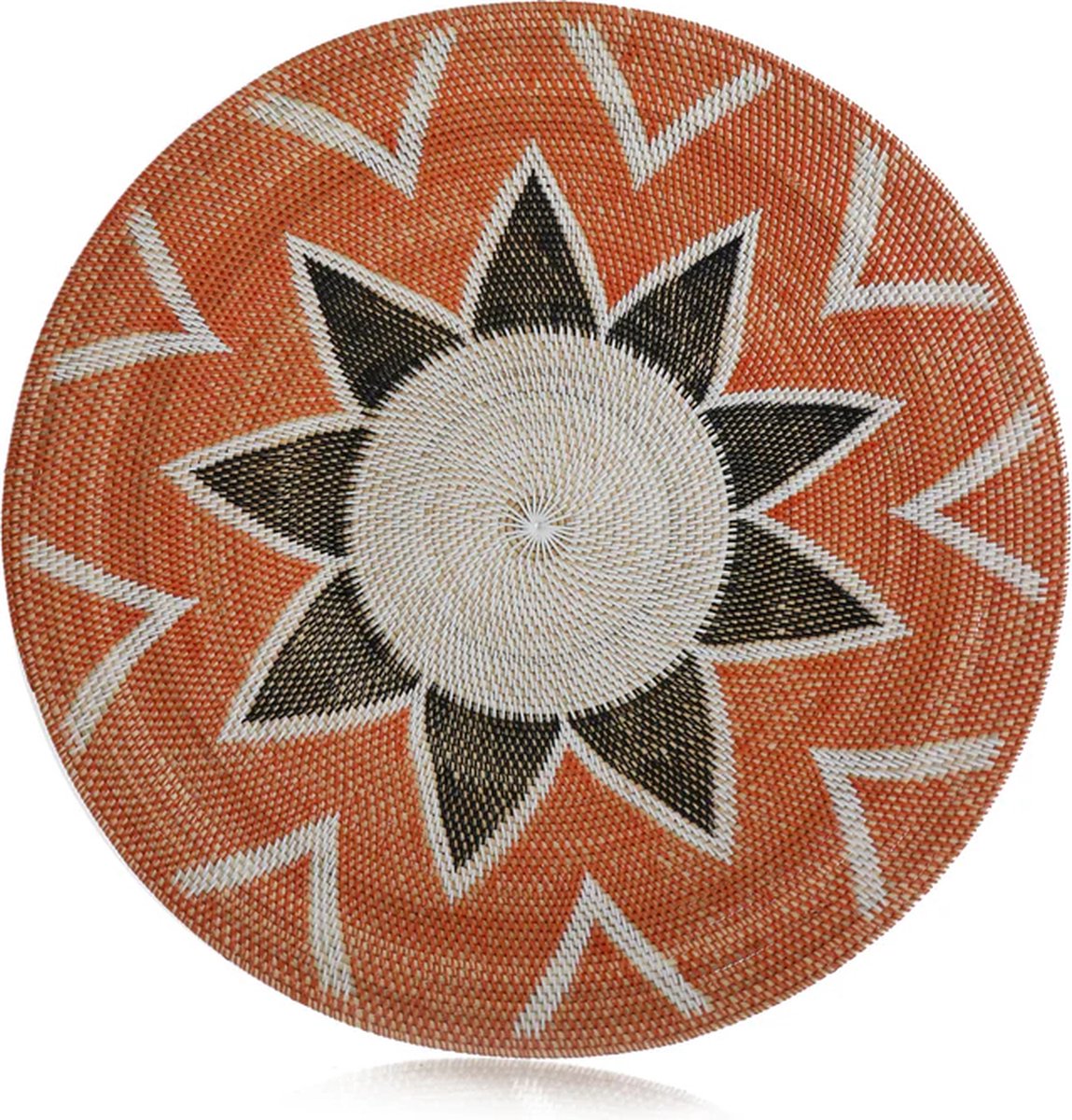 Canal Living - Lilly wandspiegel - Ø90 cm - Rotan - Jaren 70 Geïnspireerd - Wandbekleding - Hangende spiegel
