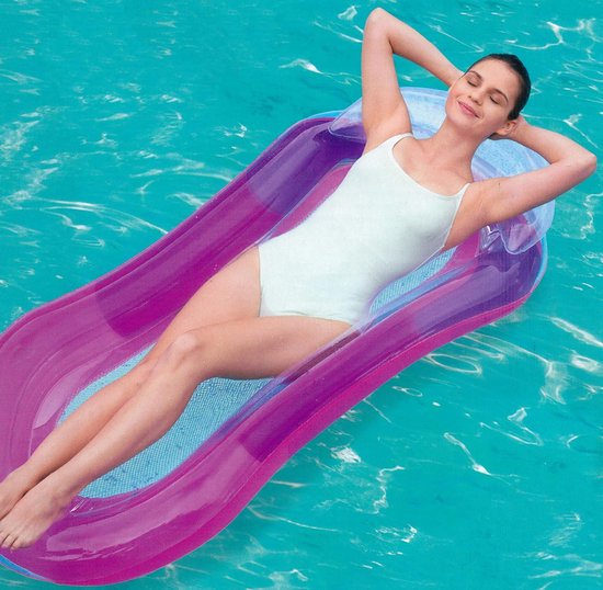 Luchtmatras, 160 x 84 cm, badmatras, waterhangmat met mesh-inzetstuk en afneembaar hoofdeinde, opblaasbaar, roze van Bestway — afbeelding 3