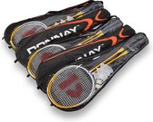 Voordelpak: Set van 6 Ultimate Badmintonset | 12x Aluminium Badminton Rackets | 18x Bio Plastic Shuttles | Geel | Inclusief Draagtas met elke Set