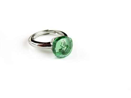 Ring in zilver model pomellato licht groene steen