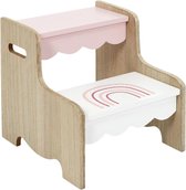Kinderopstapje - Regenboog Design - Roze - Wit - 33 cm