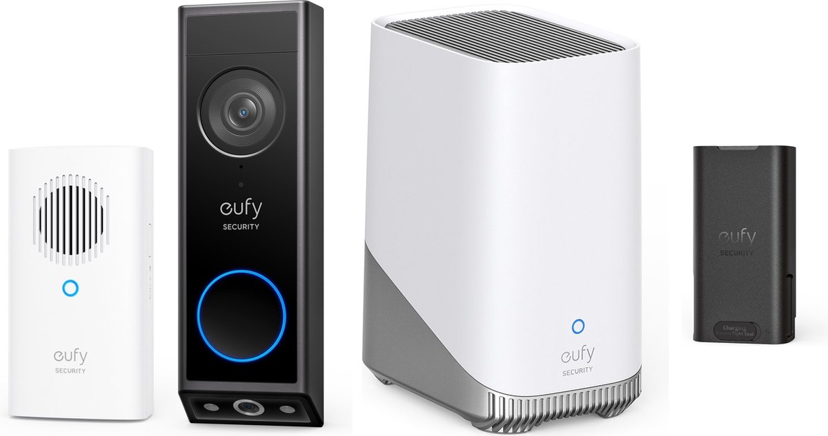 Eufy Video Doorbell E340 met chime + HomeBase 3 S380 + Extra accu - Bundelvoordeel