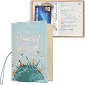 kwmobile Paspoorthouder - Hoesje voor paspoort en reisdocumenten - Flip cover - Met elastische band - design