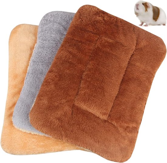 3 stuks pluche bed voor klein dier, warm pluizig puppydeken, fleece
