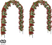 Infinity Goods - Set de 2 Arcs pour roses - Arches de jardin - Aide aux vrilles - Arches à fleurs - Pour plantes grimpantes - Métal - 240 x 140 x 38 cm chacune - Zwart