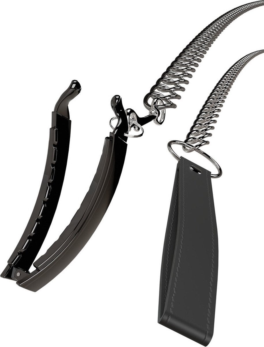 Goedkoopste Bad Kitty Pussy Clamp met Aanlijnriem - Schaamlippenklem met Lange Kettingriem - Schaamlippenklem met Lange Kettingriem - Klem met Veren en Clipsluiting