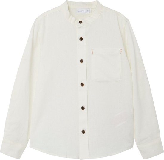 Name It Overhemd Nkmfish Ls Shirt Ff Noos 13200246 White Alyssum Mannen Maat - 116