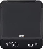 Imtex Koffieweegschaal - Digitale Keukenweegschaal - 3000g/0.1g - Waterdicht - USB-C Opladen - Antislip - LED - Zwart