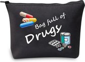 Rits Pouch Make-up Tas Grappige Drugs Bag Reizen Drug Bag Cosmetische Bag Opbergtas Pil Geneeskunde Organizer Case DOEK
