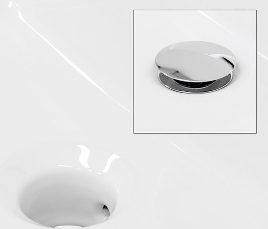 Lavabo avec vidage avec trop-plein 51,5x36x13 cm céramique blanche