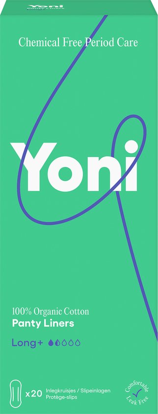 Yoni -  Protège-slips 100% coton bio - Long + - 20 pcs