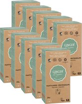 Ginger Organic Flexibel Inlegkruisjes - Voordeelverpakking 10 x 24 stuks - Ademend Comfort - Betrouwbaar - Huidvriendelijk