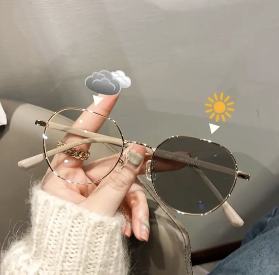 meekleurende zonnebril - zonder sterkte, bril met getinte lens, transparante montuur met zonneglazen – UV - Dames zonnebril – mannen zonnenbril