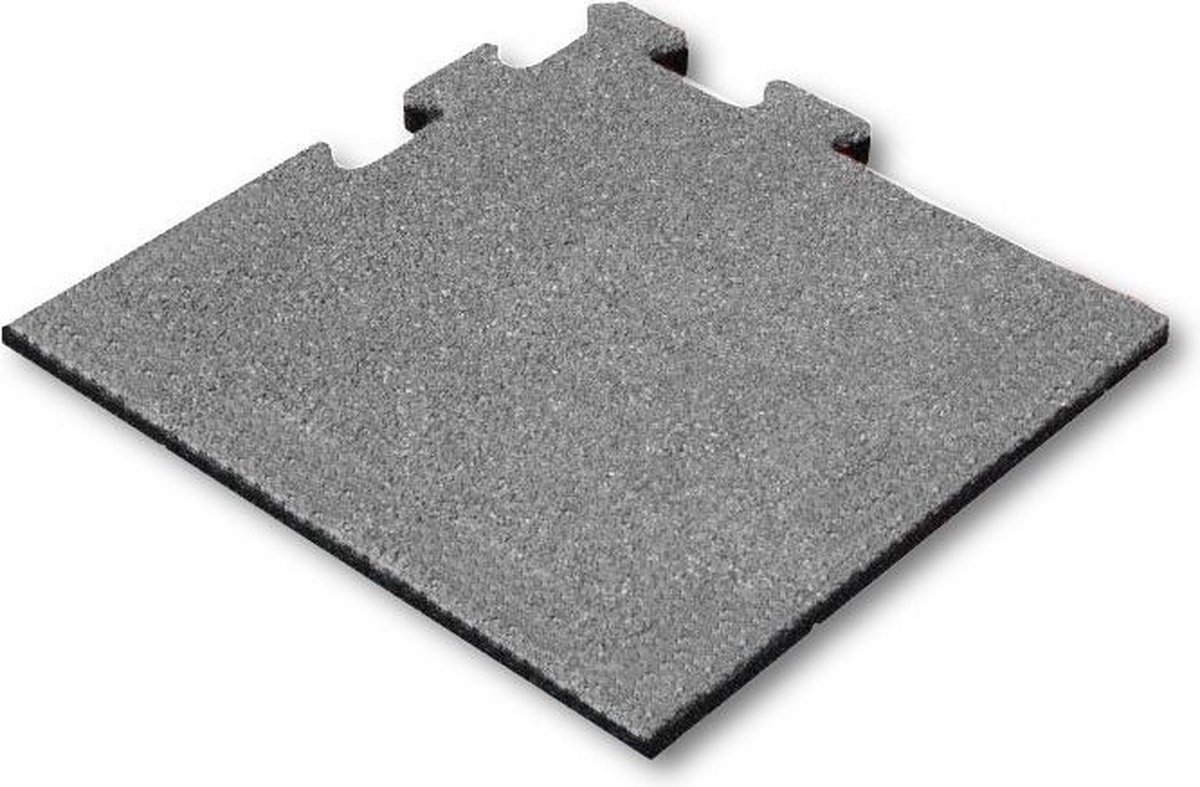 Bol.com Rubber tegel 25 mm - 50 x 50 cm - Grijs - Puzzelsysteem - Hoekstuk aanbieding