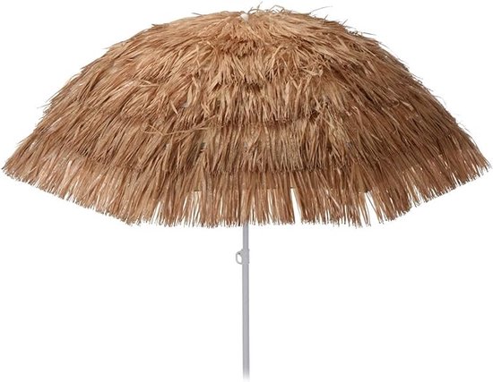 Hawaii strandparasol, diameter 155 cm, bruin, knikbaar, met draagtas