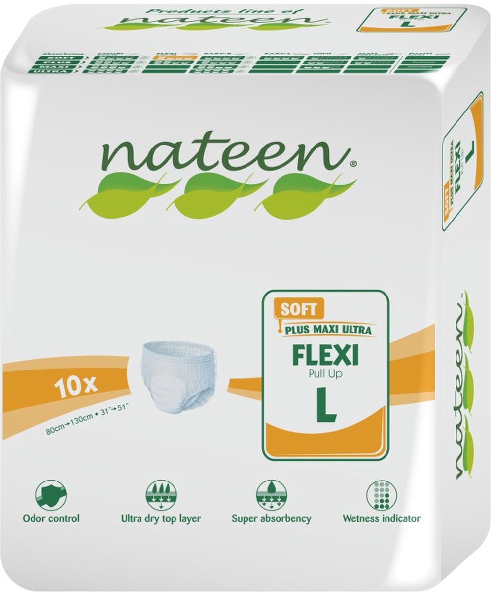 Goedkoopste Incontinentiebroekjes Nateen Flexi Soft Large - 8 pakken van 10 stuks