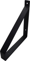 Maison DAM - Plankdrager – Mat zwart - Plankdrager voor plank 20cm – Mat zwart - incl. bevestigingsmateriaal + schroefbit- Metaal strip 3cm breed