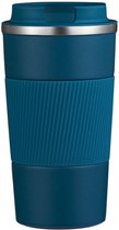 Koffiebeker To Go - Thermosbeker - Travel Mug - Theebeker - Roestvrij Staal - RVS - Blauw - 380 ml