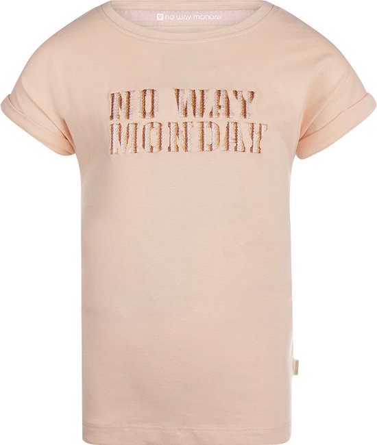 No Way Monday - Meisjes Shirt - Faded Peach - Maat 116