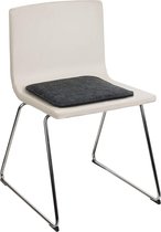 Zitkussen vilt vierkant stoelkussen zitkussen bekleed - 35 x 35 x 2 cm - 4 stuks voordeelverpakking - antraciet