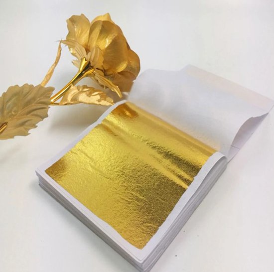 Imitatie Bladgoud - 100 vellen Bladmetaal - Goud Papier Vel - 9 x 9 cm Set - Merkloos