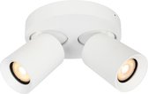Plafondlamp Megano 2L Rond Wit - 2x GU10 LED 4,8W 2700K 355lm - IP20 - Dimbaar > spots verlichting led wit | opbouwspot led wit | plafondlamp wit | spotje led wit | led lamp wit