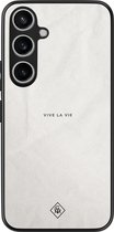 Coque Samsung Galaxy A55 - Vive la vie - Grijs - Coque Rigide TPU Zwart - Texte - Casimoda