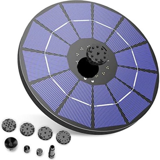 Biling Vijverpomp op zonne-energie, 12 W, 605 l/u pompvermogen, fontein op zonne-energie met 1,5 m beekloopslang, doe-het-zelf waterspel, 5 m kabellengte, beeklooppomp voor vijver, tuin, waterval Biling Vijverpomp op zonne-energie, 12 W, 605 l/u pompvermogen, fontein op zonne-energie met 1,5 m beekloopslang, doe-het-zelf waterspel, 5 m kabellengte, beeklooppomp voor vijver, tuin, waterval