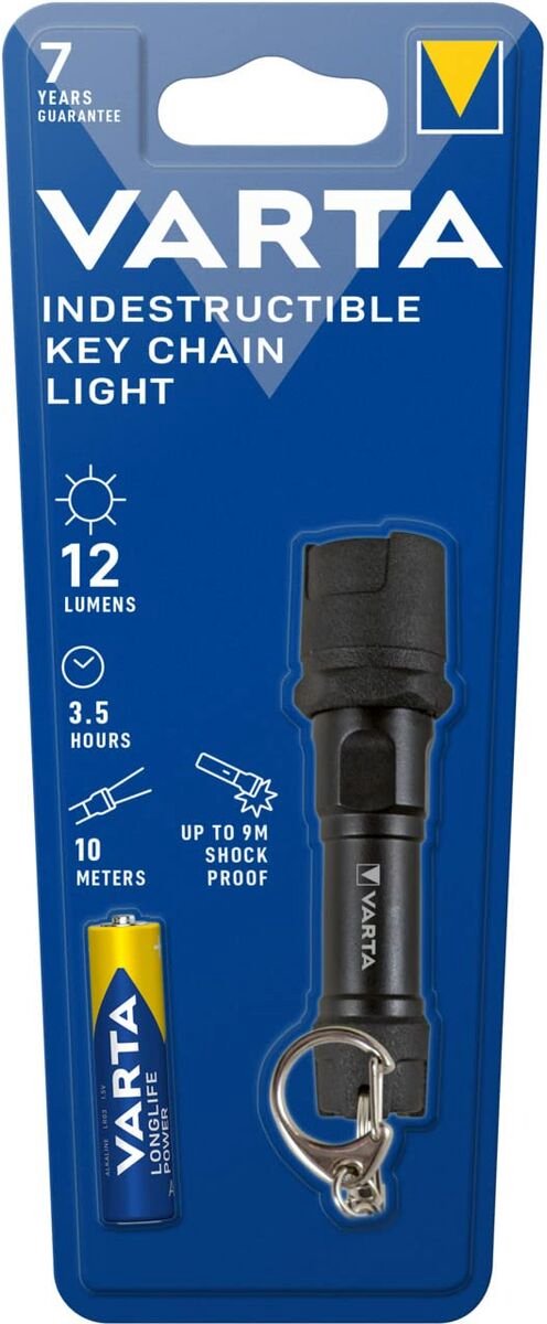 Varta Sleutelhanger Zaklamp 12lm Zwart