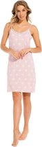 Pastunette slaapkleed dames met spaghettibandjes - roze met print - 15241-302-0/210 - maat 46