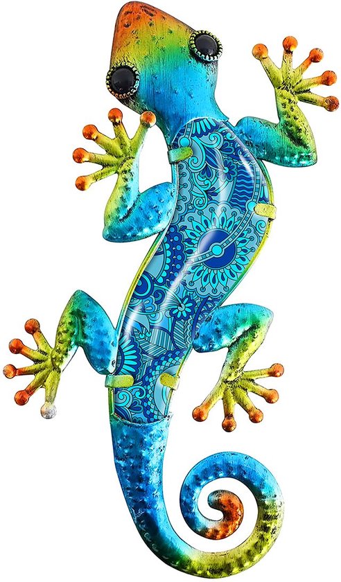 Salamander | metaal & glas | paisley-rb | blauw | L | 15x28cm