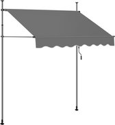 Zonnescherm – Zonneluifel - Klemluifel - Verstelbaar - Klem-zonwering - Zonnescherm Balkon - Zonder Boren - Handmatig - Grijs/Antraciet - B 250 cm x L180 cm x H 200/300 cm