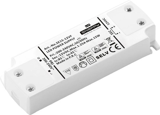 Transformateur LED Dehner Elektronik SE 15-12VF (12VDC), driver LED Tension constante 15 W 1,25 A 12 V/ DC 1 pièce(s)
