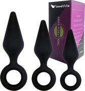Lovellia Pijlvormige Anale Plug - Set van 3 - Anale Plug voor Heren - Zwart