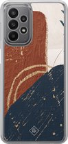 Casimoda® hoesje - Geschikt voor Samsung Galaxy A23 - Abstract Terracotta - 2-in-1 case - Schokbestendig - Geometrisch patroon - Verhoogde randen - Rood, Transparant
