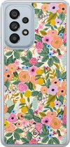 Casimoda® hoesje - Geschikt voor Samsung Galaxy A53 - Pink Gardens - 2-in-1 case - Schokbestendig - Bloemen - Verhoogde randen - Roze, Transparant