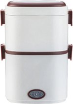 Elektrische Lunhbox Verwarmer - Thermos Lunchbox - Rijstkoker - Lunch Verwarmer - Voor warme maaltijden - 2 Laags - Wit