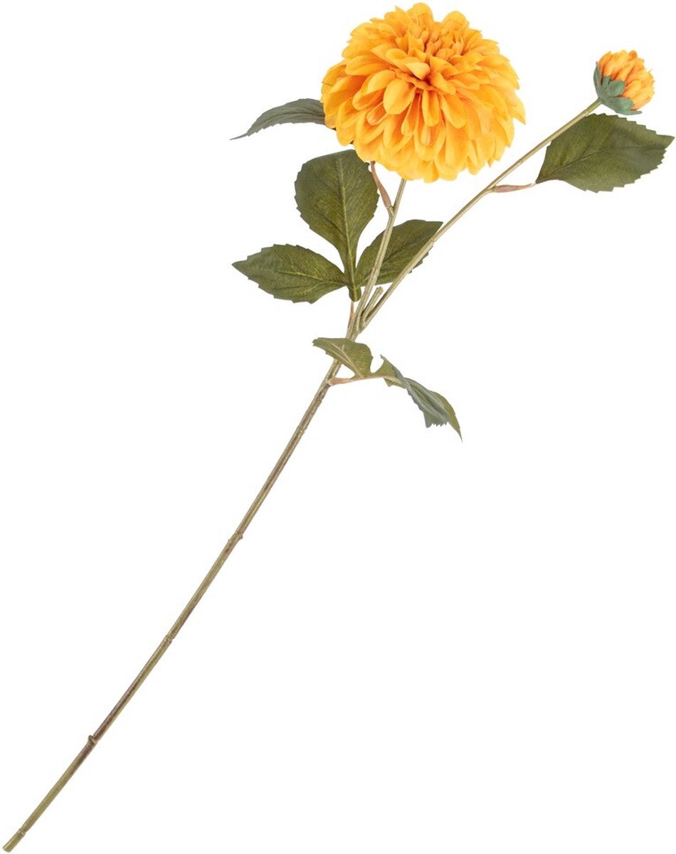 HomeBound by KY | Kunstbloem dahlia oranje | 63cm | kunsttak